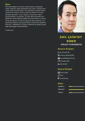 Ziraat Mühendisi Cv Örnekleri cv indir